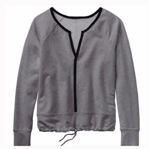 Athleta sentry tie sweatshirt gray/Black S